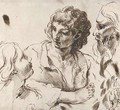 Heads of a boy, a girl and an old man, with a study of a foot and of the head of a girl - Bolognese School
