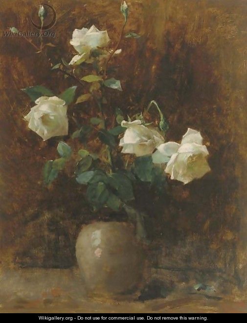 White roses in a vase - Floris Arntzenius