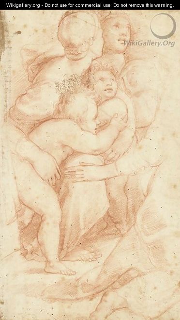 Women comforting two small children, after Raphael - Florentine School