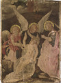 The body of Christ supported by two angels, Saint John the Evangelist to the right - Florentine School