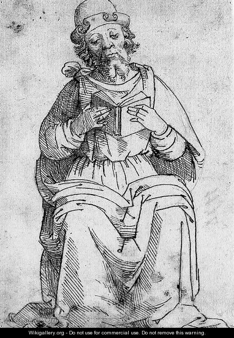A seated figure reading a book - Florentine School