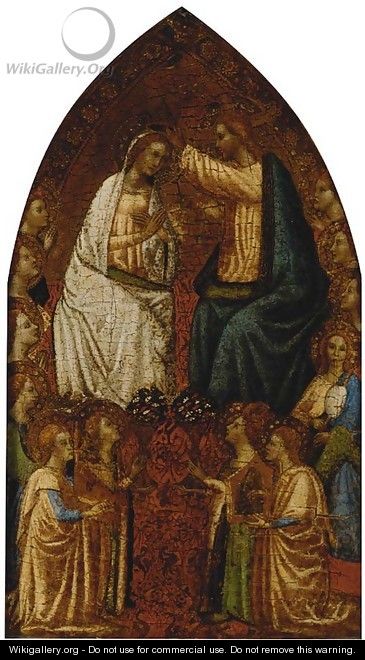The Coronation of the Virgin with angels in attendance - Florentine School