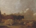 Cattle resting in a landscape - (after) Adriaen Van De Velde