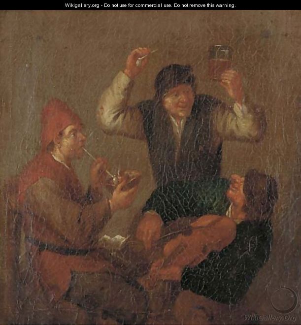 Peasants making merry in a tavern 2 - (after) Adriaen Jansz. Van Ostade