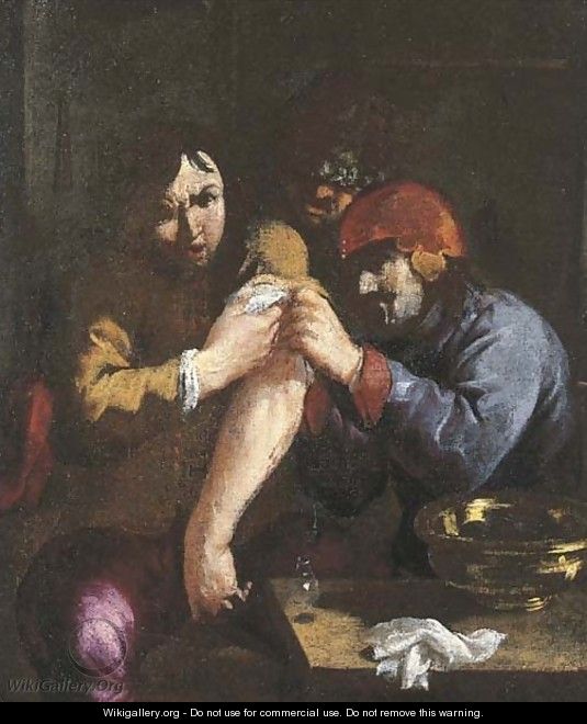 The Sense of Touch A surgeon attending to a man