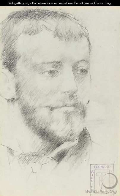 Head of a bearded man turning to the right - Fernand Khnopff