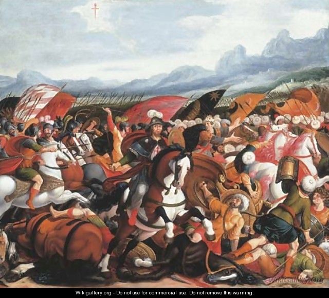 Saint James the Greater Defeating the Moors at the Battle of Clavijo - Flemish School