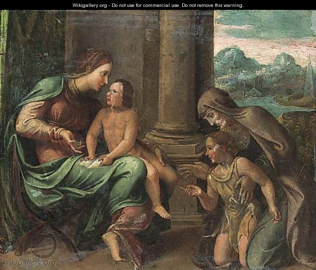 The Virgin and Child with the Infant Saint John the Baptist and Saint Anne - Flemish School