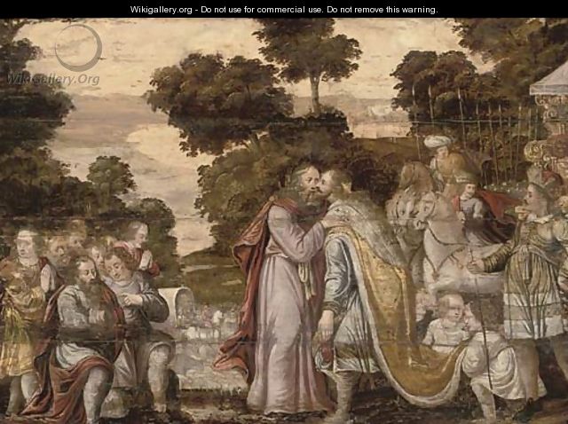 The meeting of Joseph and Jacob - Flemish School