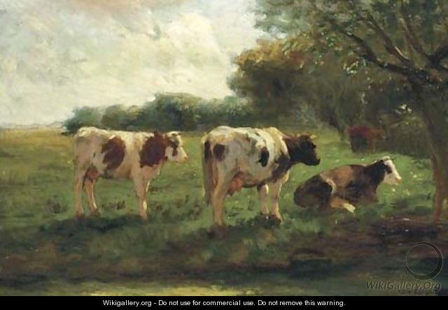 Cows in a sunlit polder landscape - Fedor Van Kregten