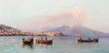 The bay of Naples with Vesuvius in the distance - Friedrich Nerly