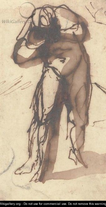 A nude leaning forward - Federico Fiori Barocci