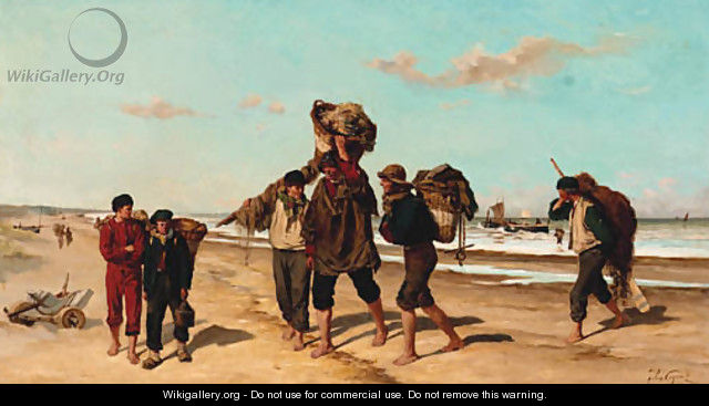 The returning fishermen - Felix Cogen
