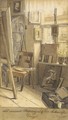 The artist's studio in Rome - Ferdinand Theodor Hildebrandt
