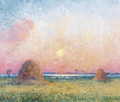 Bottes de ble au coucher du soleil - Ferdinand Loyen Du Puigaudeau