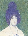 Dame met blauwe hoed - Lady with blue hat - Ferdinand Hart Nibbrig