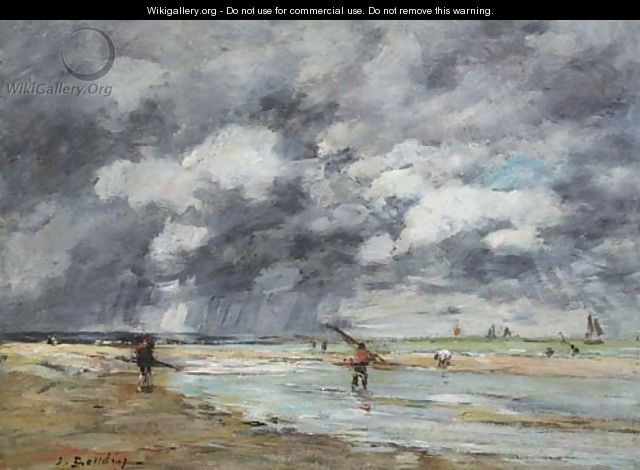 Rivage maree basse, temps de pluie, environs de Trouville - Eugène Boudin
