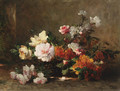 Still life with peonies and roses - Eugene Petit