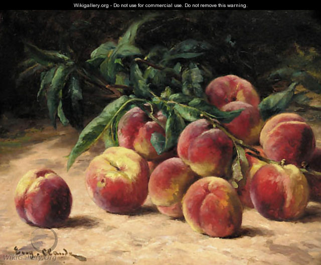 Peaches and foliage - Eugene Claude