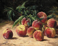 Peaches and foliage - Eugene Claude