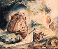 Deux hermites devant une grotte - Eugene Delacroix