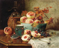 Still life with peaches - Eugene Henri Cauchois
