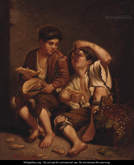 Two Boys Eating Fruit - Bartolome Esteban Murillo