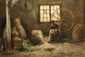 Wolkamster A peasantwoman combing wool - Evert Pieters
