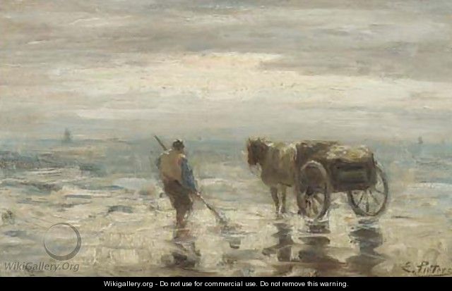 A shell-fisher on the beach - Evert Pieters