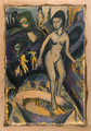 Weiblicher Akt mit Badezuber - Ernst Ludwig Kirchner