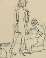 Stehender und sitzender Akte im Atelier - Ernst Ludwig Kirchner