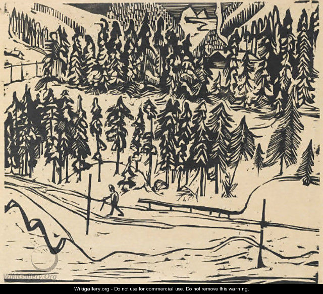 Sertigweg im Winter, 1927 - Ernst Ludwig Kirchner
