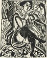Frau, Schuh zuknopfend - Ernst Ludwig Kirchner