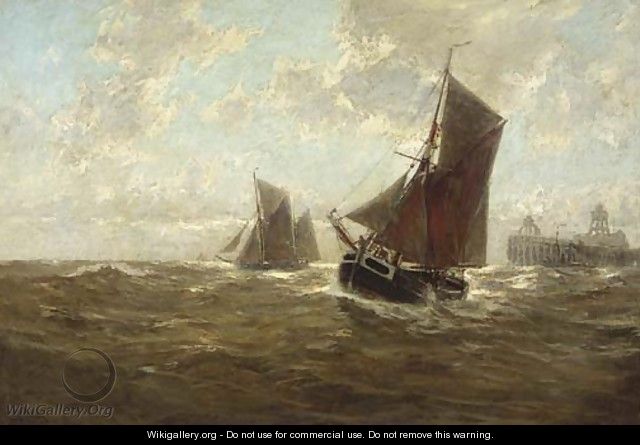 Sailing vessels setting out - Erwin Carl Wilhelm Gunther