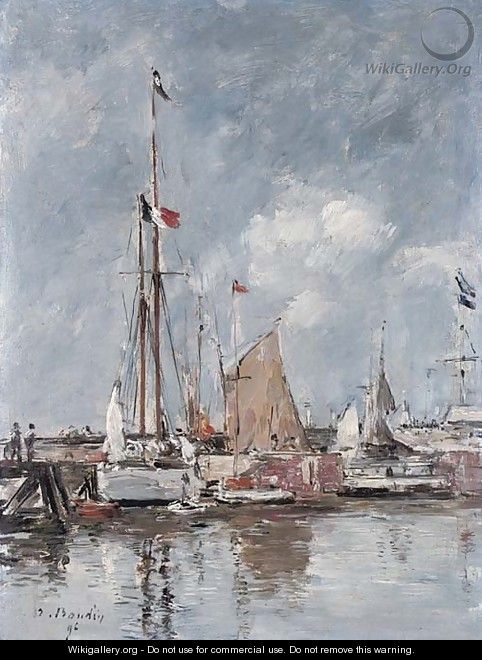Yachts dans le bassin de Deauville - Eugène Boudin