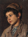 Portrait of a young boy, head and shoulders - Eugene de Blaas