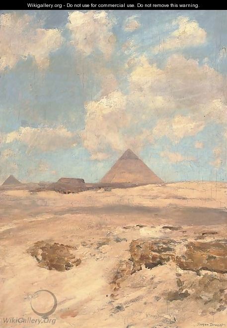 The Pyramids at Giza - Eugen Felix Prosper Bracht
