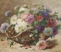Summer flowers in a basket - Eugene Henri Cauchois