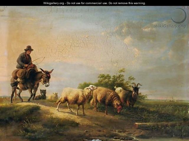 A shepherd and his flock - Eugène Verboeckhoven