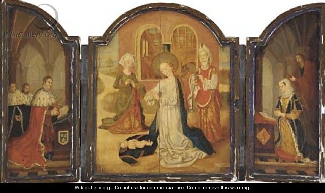 The Madonna and child with Lord Darnley and Mary Queen of Scots - English School