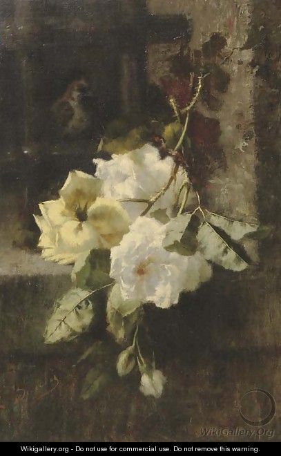 A swag of white and yellow roses - Ermocrate Bucchi