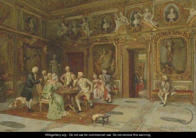 A Game of Chess in the Bernini Room, Villa Borghese, Roma - Enrique Cabral Y Llano