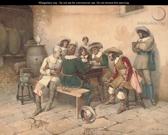Playing cards in the tavern - Enrico Tarenghi