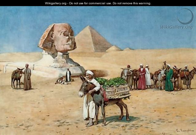 A vegetable seller before the Sphinx, Egypt - Enrico Tarenghi