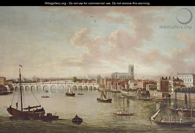 A view of Westminster Bridge with neighbouring houses - Engish School