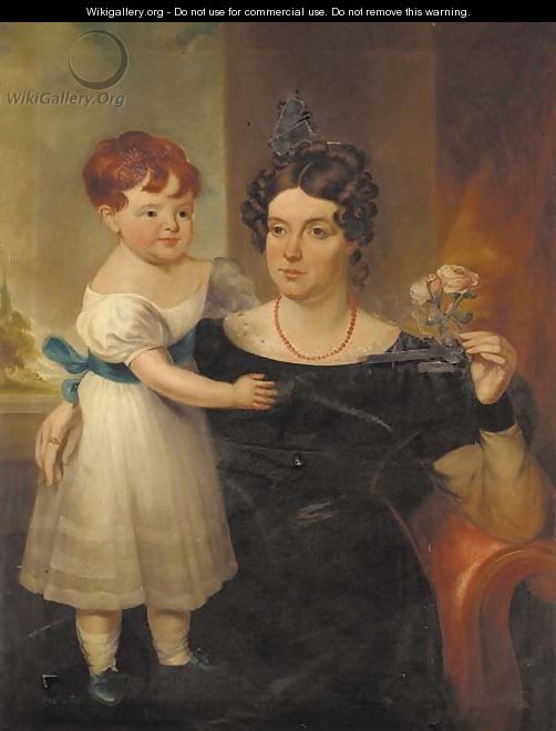 Portrait of Elizabeth Smith and her son William - English School