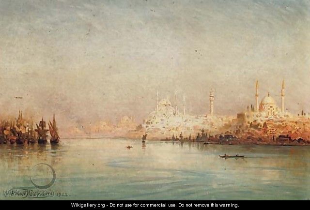 On the Golden Horn before the Sulemymaniye Mosque, Istanbul - Ernst Carl Eugen Koerner