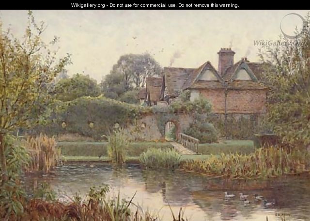 Across the moat, Great Langley Manor - Ernest Arthur Rowe