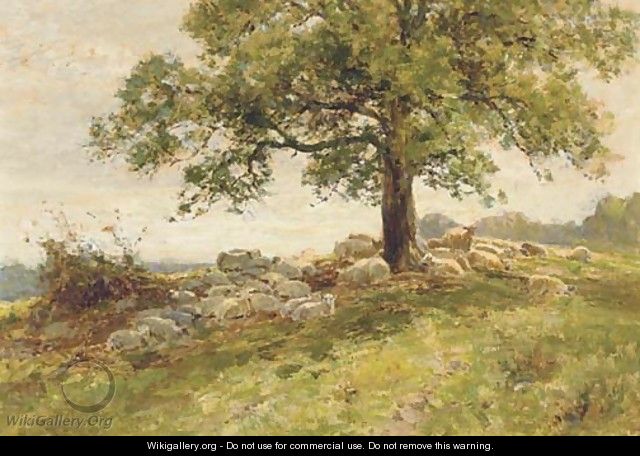 Sheep under a tree - Ernst Walbourn