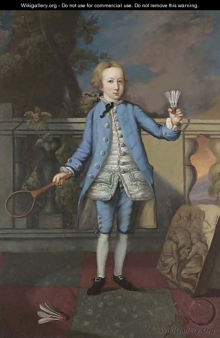 Portrait Of A Young Gentleman, Full-Length, In A Blue Coat And White Waistcoat - English School